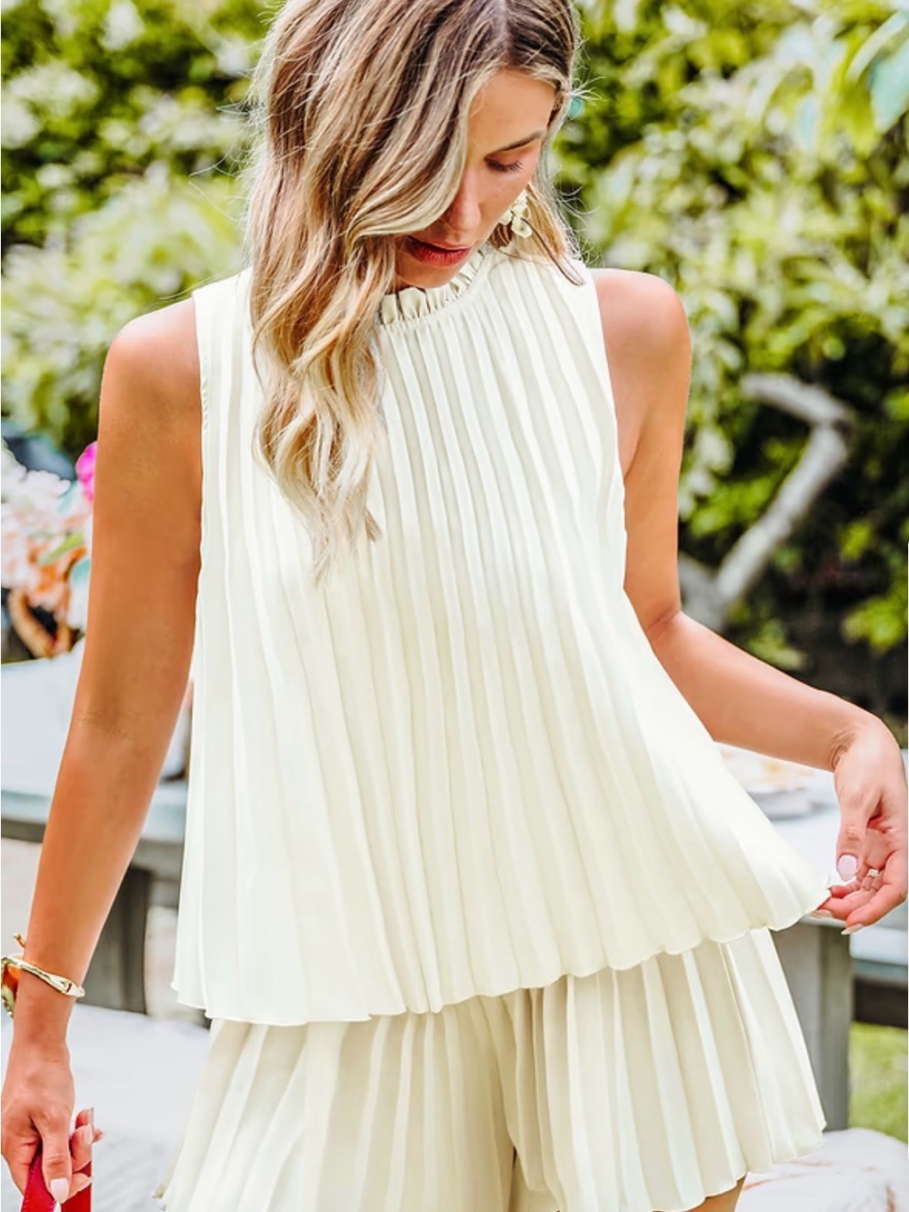 Pleated Ivory Romper
